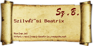 Szilvási Beatrix névjegykártya